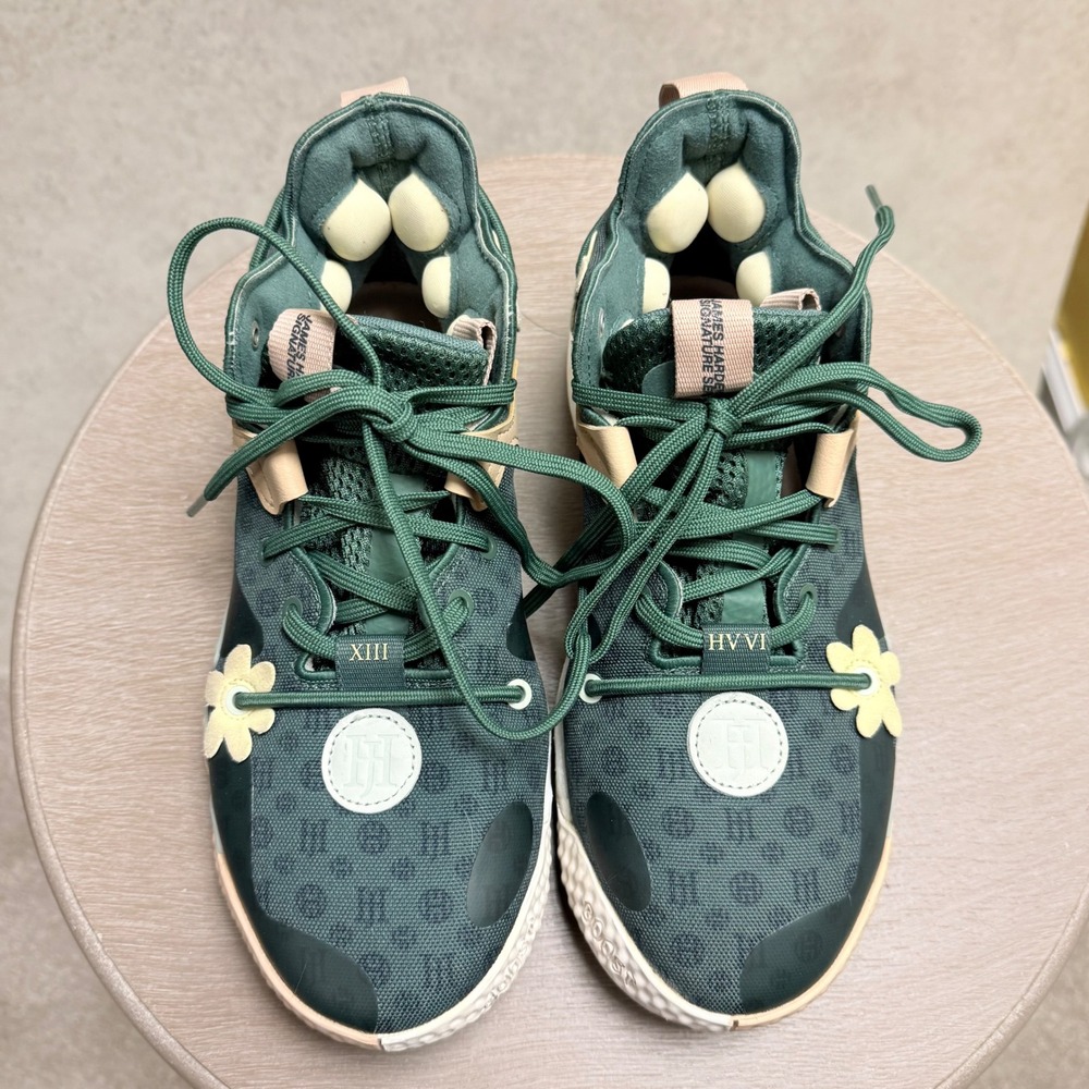 Adidas‎ James Harden Vol 6 Sz 5.5 Womens Floral Flower Green Basketball Sneaker